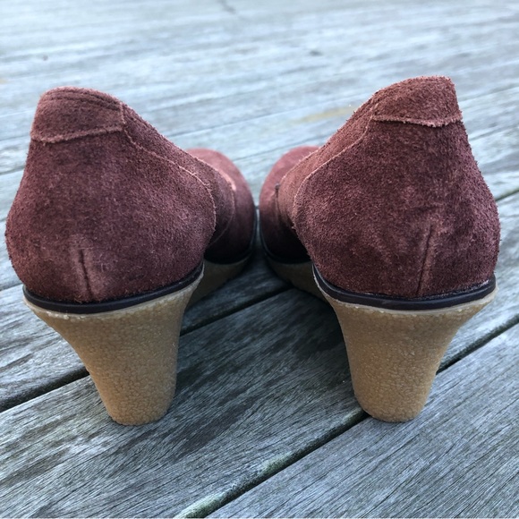 New NWT Kelsi Dagger Brown Suede Rubber Slip On Wedges 7M - Picture 6 of 13